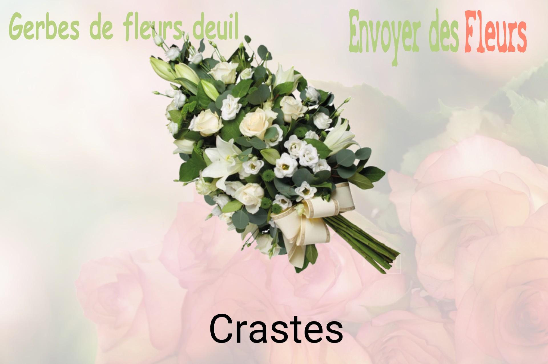 Gerbe de fleurs de deuil livrée à Crastes